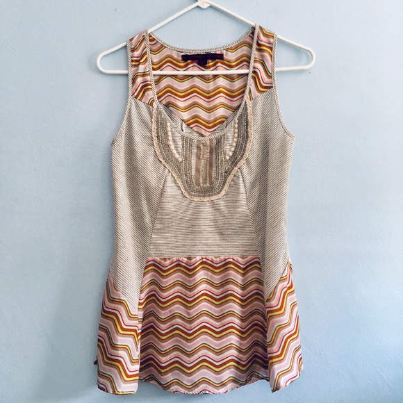 ✨A Common Thread Top w Chevron Silk Pattern Size P - Picture 3 of 8